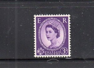 GREAT BRITAIN #322 1952 3p QEII WTM 308 MINT VF NH O.G