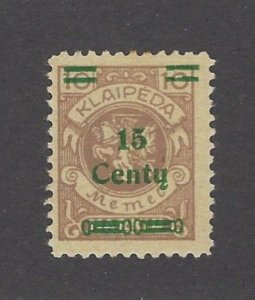 MEMEL #N91 MINT, F-VF, H