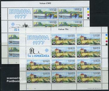 Malta 1977, Europa 2 m/ss, MNH