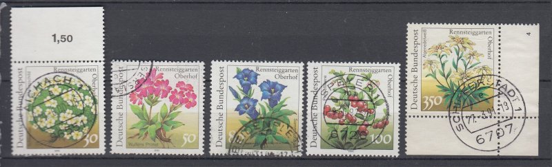 J30141, 1991 germany set used #1630-4 flowers