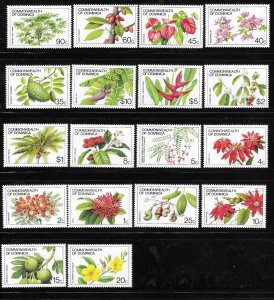 Dominica 1981 Flowers Plants Definitive Sc 716-733 MNH A2338