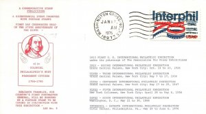BICENTENNIAL SPECIAL EVENT COVER 270th BIRTH ANNIVERSARY BENJAMIN FRANKLIN