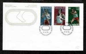 Canada # 664-666 FDC Olympics!