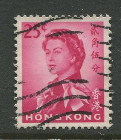 Hong Kong - Scott 207 -QEII Definitive Issue-1962 -Used- Single 25c Stamp