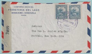 VENEZUELA C152 AIRMAIL ON 1945 CENSORED COVER - MARACIABO TO BUFFALO NY - CV699