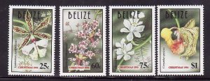 Belize-Sc#1071-4- id9-unused NH set-Flowers-Orchids-Christmas-1996-