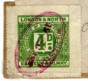 GB KGV Cover LNER 4d Railway Letter Stamp 1925 *WILLINGTON* Station Durham EP571 