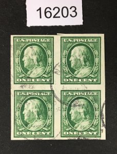 MOMEN: US STAMPS # 343 USED BLOCK $25 LOT #16203