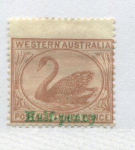 Western Australia  1895 1/2d on 3d mint o.g. hinged