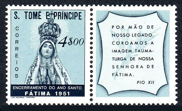 St Thomas & Prince Islands 355,Mint.Holy Year Conclusion.Our Lady of Fatima,1951