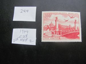 FRANCE 1949 MNH SC C28 AIRMAIL  XF  $45 (244)