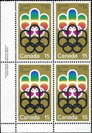 ANADA   #624 MNH LOWER LEFT PLATE BLOCK  (3-2)