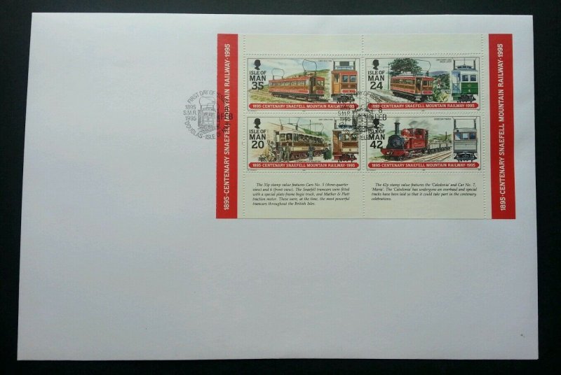 Isle Of Man Mountain Railway 1995 Locomotive  Train Transport (booklet FDC) Rare