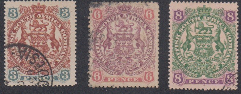 Rhodesia - 1897 - SC 53,55-56 - Used