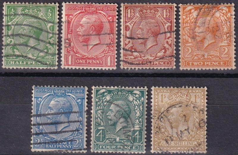 Great Britain #159-63, 165, 172   F-VF Used CV $18.70 (A18803)