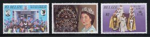 Belize 383-85 MLH, QEII Silver Jubilee Set from 1977.