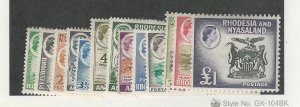 Rhodesia & Nyasaland, Postage Stamp, #158-171 Mint Hinged (164A Used)