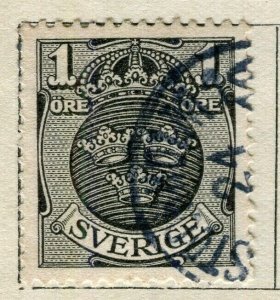 SWEDEN; 1910-11 early definitive series fine used 1ore. value