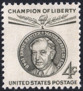 SC#1136 4¢ Champion of Liberty: Ernst Reuter (1959) MNH