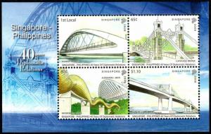 Singapore 1401a S/S, MNH.Singapore Philippines,Diplomatic Relations.Bridges,2009