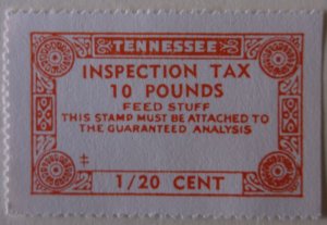 US State Revenue Tennessee Feed Tax 10 LBS  MNH