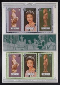 Aitutaki 1978 MNH Scott #166d Souvenir sheet 25th Anniversary of Coronation