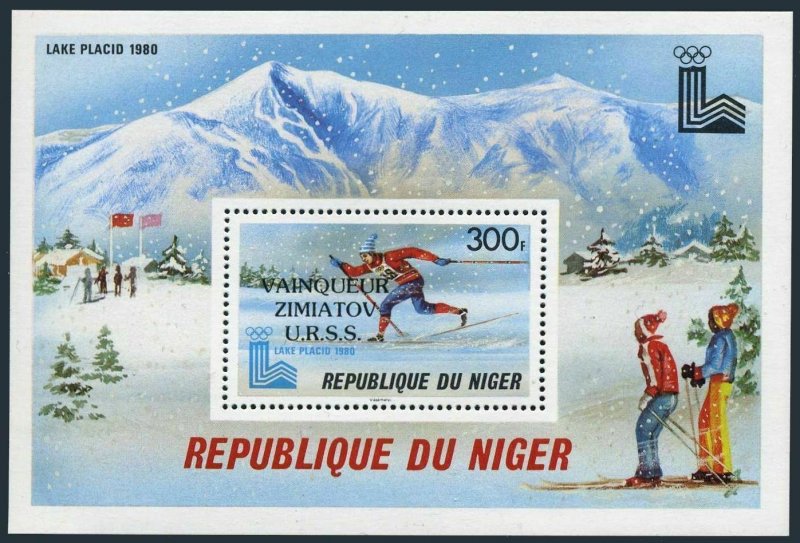 Niger 501-505,506,MNH.Michel 700-704,Bl.28. Olympics Lake Placid-1980.Winners.