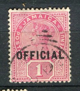 JAMAICA; 1890s early classic QV OFFICIAL Optd. issue fine used 1d. value