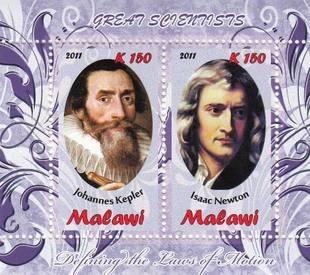 Malawi 2011 M/S Great Scientist Kepler Isaac Newton Famous People Sciences Stamp