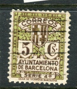 SPAIN; 1930s early Barcelona Local Civil War period issues fine used value