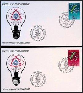 U.N. (GENEVA) SC#71-72 Peaceful uses of Atomic Energy (1977) FDCs