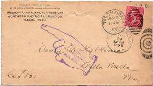 United States Washington Returned To Writer Unclaimed From Walla Walla, Wash....