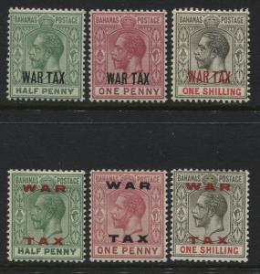 Bahamas 1918-19  6-War Tax stamps mint o.g.