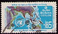 CEYLON Sc# 469 USED F Map UN Emblem