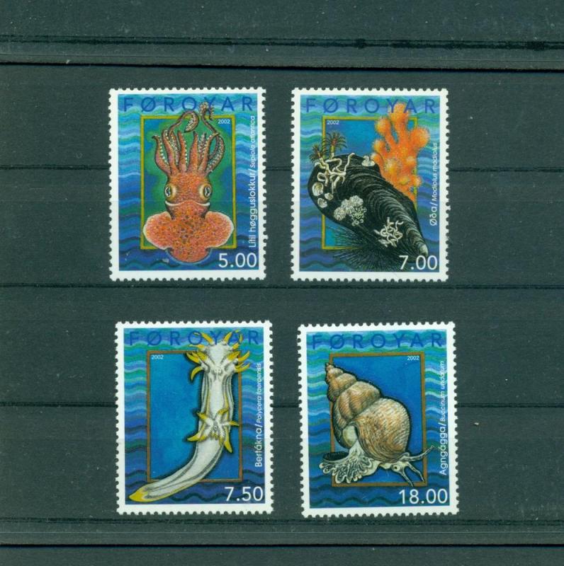 Faroe Is. - Sc# 409-12. 2002 Marine Life Mollosks. NH $12.65