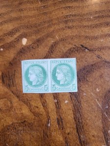 Stamps French Colonies Scott #19 h pair