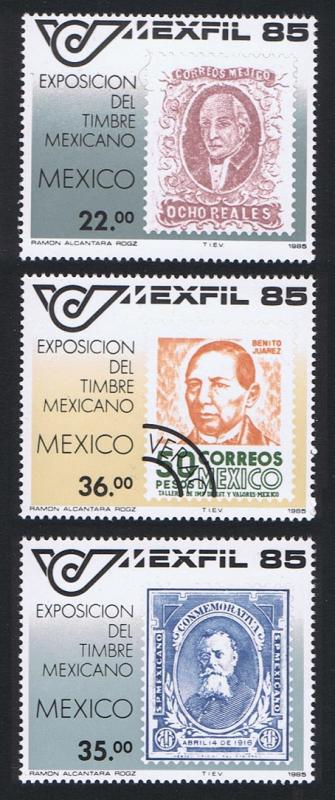 Mexico Stamp Exhibition 'Mexico 85' 3v 1985 MNH SG#1739-1741 SC#1382-1384