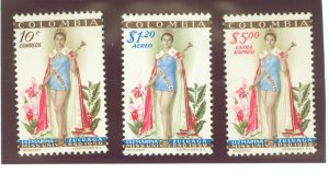 Colombia #697/C317-18 Unused Single (Complete Set)