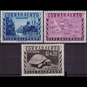 ECUADOR-GALAPAGOS 1957 - Scott# LC1-3 Possession 125th. Set of 3 LH