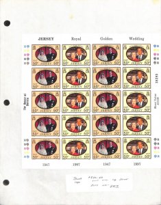 Jersey, Postage Stamp, #822-823 Sheet Mint NH,  1997 Queen Elizabeth