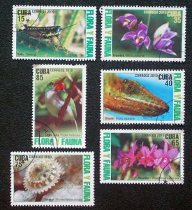 CUBA Sc# 5108-5113  FLORA & FAUNA flowers & animals CPL SET of 6 2010 used / cto