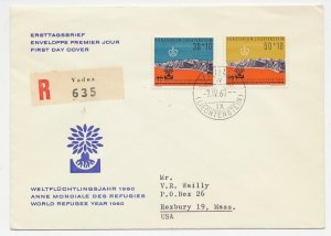 Registered cover Liechtenstein 1960 World Refugee Year