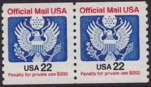O136 22 Cent Official Pair MNH