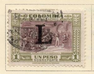 Colombia Air Post 1950 Early Issue Fine Used 1P. Optd 173193