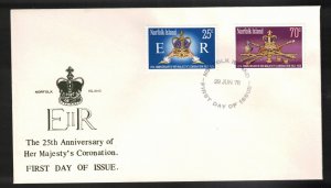 NORFOLK ISLAND Scott # 229-30 FDC - 25th Anniversary Of QEII Coronation