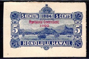 Hawaii #U12, mint cut square CV$4.50