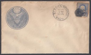US 1895 BEBRIEN SPRINGS MICH IMPRINTED COVER EAGLE & STARS & RIVER BOAT ON REVER