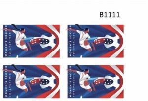 US Womens Soccer NDC UR Plate Block of 4 Stamps Pre-Order Ships 23 Feb 2023 MNH