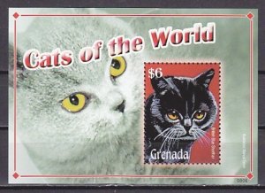 Grenada, Scott cat. 3685. Cats of the World s/sheet.