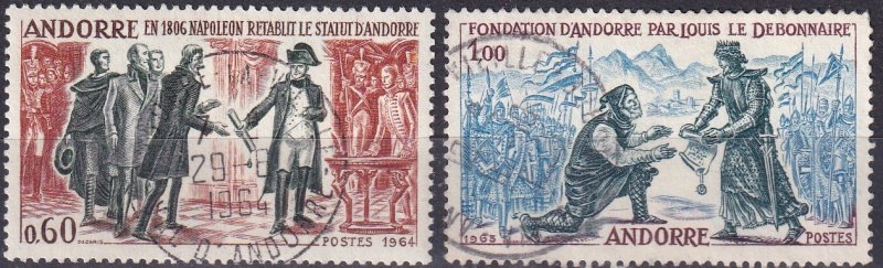 Andorra (Fr) #159-60  F-VF Used CV $45.00 (Z9625)